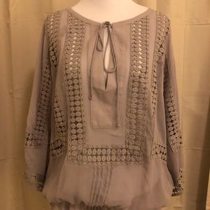 Daniel Rainn Pattern Cut Grey Blouse. Size M